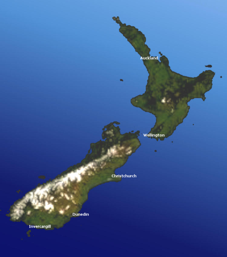 Map of New Zealand